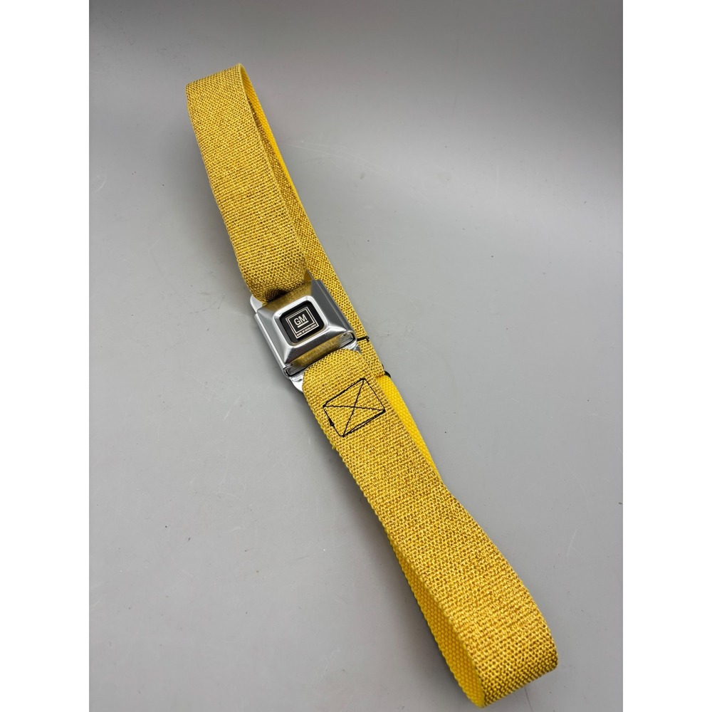 GM General Motors Seatbelt Buckle Belt Yellow Adjustable Unisex Buckle-Down USA
